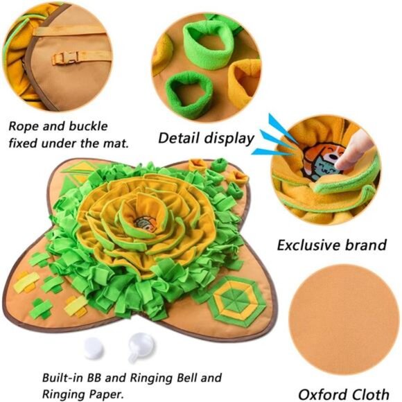 Snuffle Mat Pet Dog Feeding Mat, Durable Interactive Dog Puzzle Toys Encourages - Picture 3 of 7